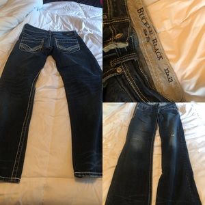 Men’s Buckle Black Jeans